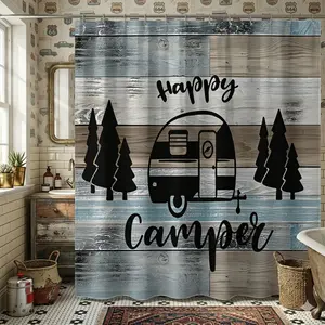 1pcs Boho Hanging Feather Bead Tassel Print Shower Curtain, Vintage Wooden Stick Turquoise Gem Pendant Bathroom Curtain, Bohemian Southwest Style Bath Screen for Summer Boho Party Home Restroom Ornamen