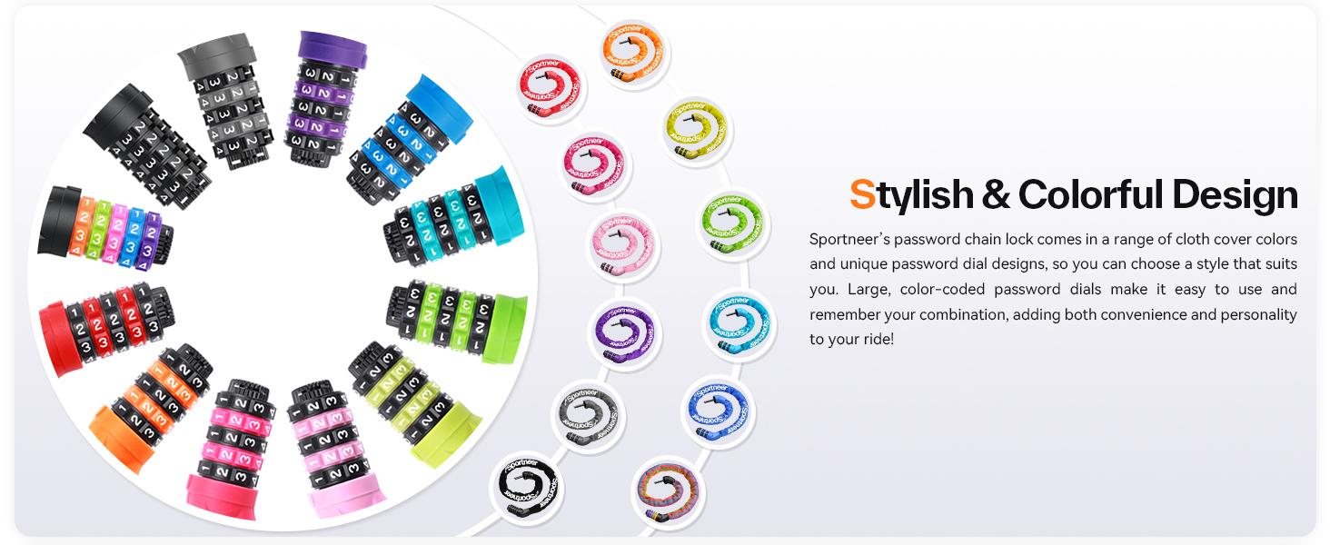 Bike Lock: 5 Digit Combination High Security Anti Theft Bike Chain Lock-3.2/3.6/4ft Heavy Duty Keyless Bicycle Lock for Bike, Motorcycle, Scooter, Door & Gate-4/6mm Thick, Easy to Use Bike Lock: 5 Digit Combination High Security Anti Theft Bike Chain Lock-3.2/3.6/4ft Heavy Duty Keyless Bicycle Lock for Bike, Motorcycle, Scooter, Door & Gate-4/6mm Thick, Easy to Use