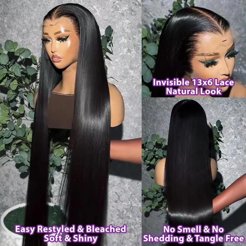 Bling Hair 13x6 13x4 HD Transparent Lace Front Human Hair Wigs For Women Straight 30 32 34 Inch Brazilian 4x4 Lace Closure Glueless Wig Brazilian 100% Human Hair 360 Full Lace Frontal Wigs 180%