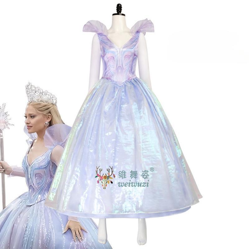 Glinda Movie Wiked 2 Evil Witch Adult Women Cosplay Costume Magic Purple Dress Halloween Party Carnival Masquerade Fancy Outfit