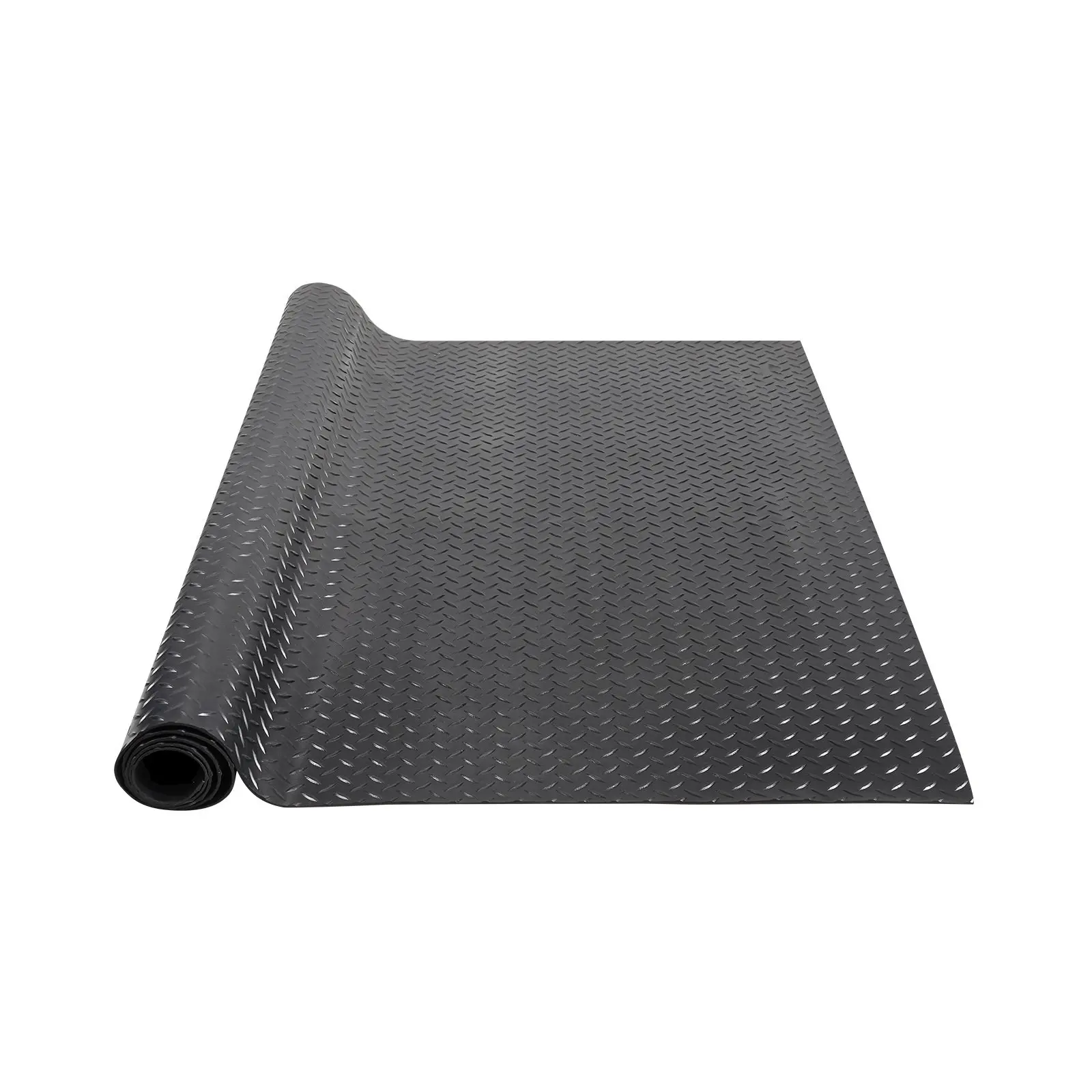 SBR Diamond Plate Rubber Flooring Roll - 3mm Thick, 4ft x 10ft, Non-Slip, Spill-Proof, Easy-to-Clean Garage Floor Mat for Garage Use, Workshop (3m Equivalent Thickness Compatibility Note Included), Sbr Rubber