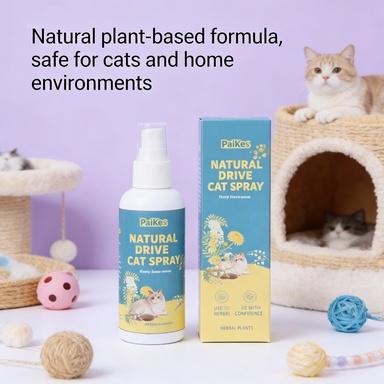 Paika Natural Drive Cat Spray 100ml - Herbal Cat Deterrent for Furniture, Couch, Curtains & Bed, Safe Pet Repellent for Cat & Dog Owners