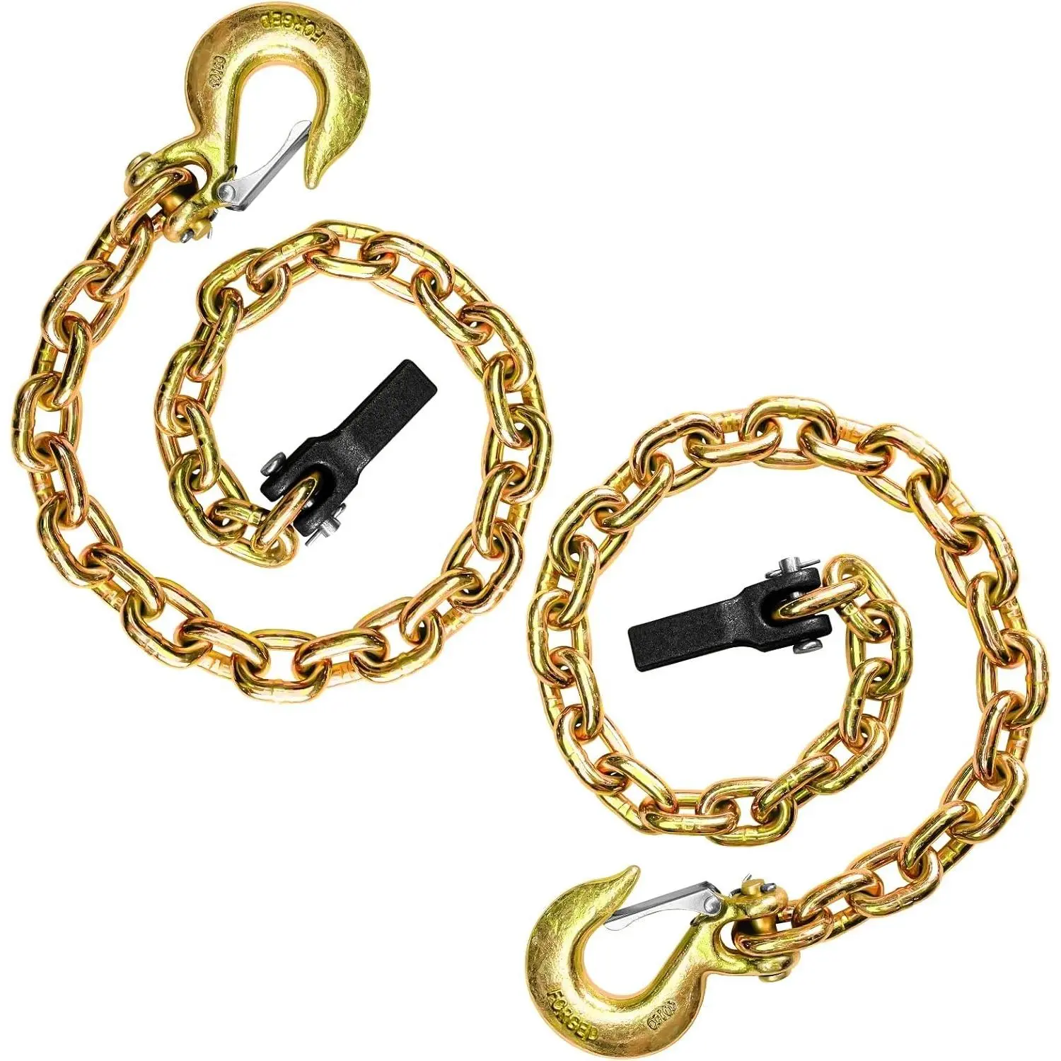 3/8 in x 35 in G80 Trailer Safety Chain Set, 2-Pack with Retainer Hook for Truck Trailer Hitch, 29000 lbs Break Strength