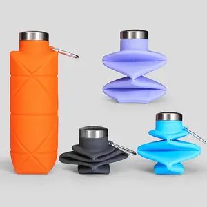 Silicone diamond-shaped foldable water bottle 700ml outdoor sports waterbottle pocket portable water bottle. Buy one get one free. You can specify the color in a separate message