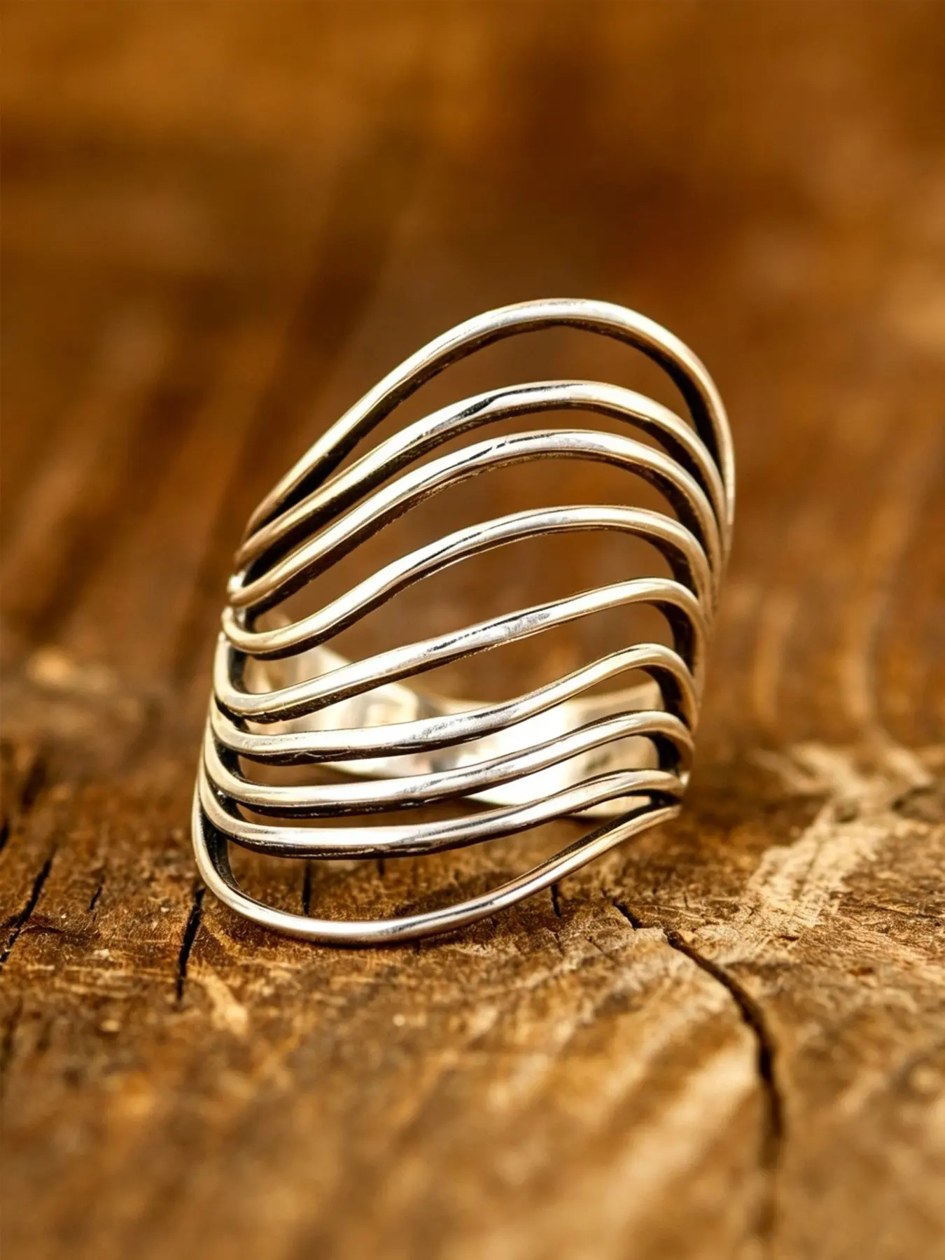 Bohemian Ethnic Geometric Hollow Out Multi-Layer Vintage Ring, Unisex Retro Casual Everyday Party Ring, Men and Women Jewelry, Boho Style Rings, Stackable Rings