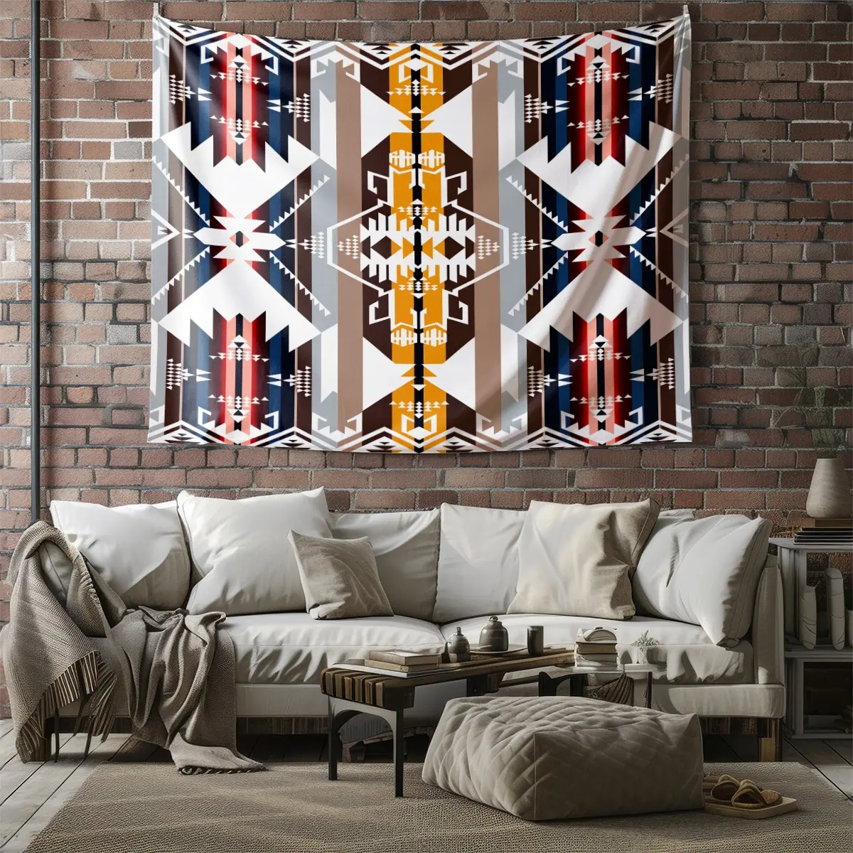 Navajo Southwest Indian Tribal Geometric Wall Tapestry, Party Backdrop, Photo Booth Prop, Home Decor for Living Room & Cabin, Multiple Colors Available, Ideal Gift
