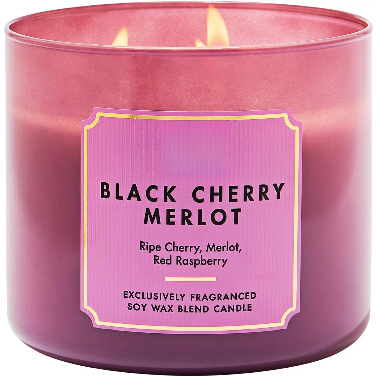 Black Cherry Merlot 3-Wick Scented Candles 2-Pack - At-Home Indoor Recreation Soy Wax Blend - High Fragrance Oil Concentration, Room-Filler, Long-Lasting