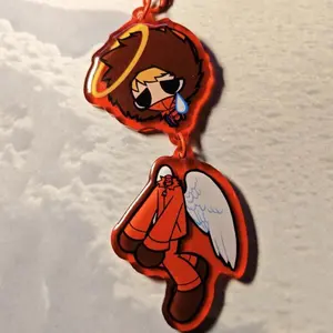 Game South Park Kenny McCormick Cosplay Keychain Unisex Acrylic Funny Wacky Keyring Key Chain Bag Decoration Ornament Prop