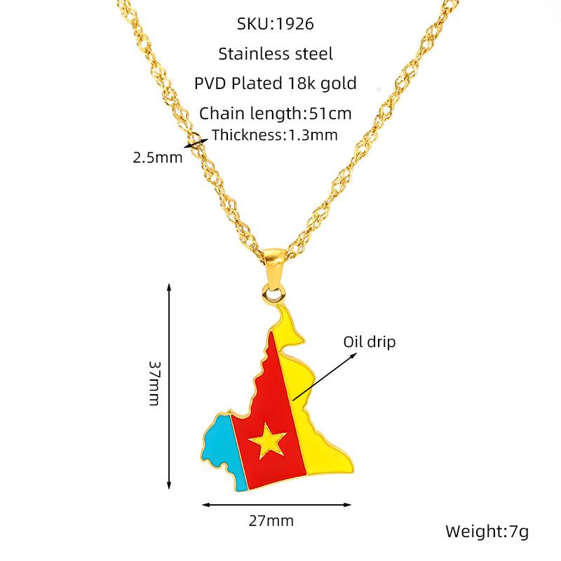 Various Countries Map Pendant Necklace Jewelry, Stainless Steel Necklace