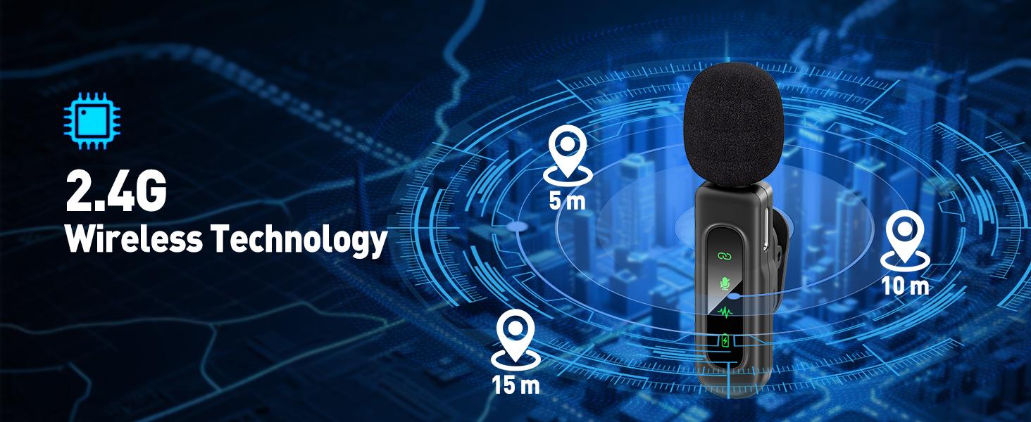 Mini Wireless Lavalier Microphone for iPhone and Android, Lapel Mic with Magnetic Clip-on for Video Recording, Lav Mic with LED Display for Podcasting, Vlogging, Content Creation and Interviews Mini Wireless Lavalier Microphone for iPhone and Android, Lapel Mic with Magnetic Clip-on for Video Recording, Lav Mic with LED Display for Podcasting, Vlogging, Content Creation and Interviews