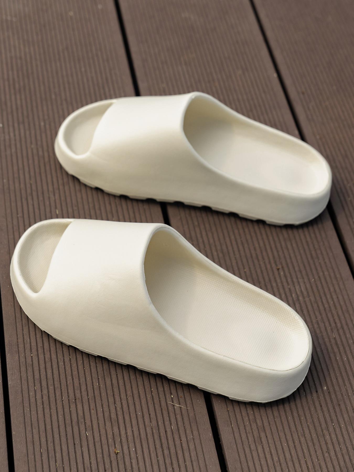 Men's Casual Plain Color Slides, Soft Comfortable Home Slippers, Non-slip Slippers for Indoor & Outdoor Wear, Flipflop, Lightweight Slipper, Footwear, Shoe