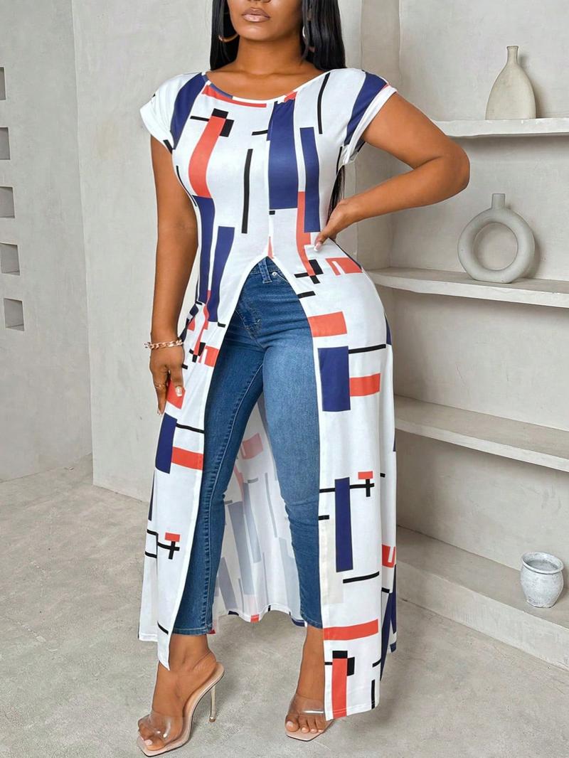 Plus Size Striped Print Round Neck Tee, Casual Long Sleeve Crew Neck T-shirt for Daily Wear, Women Plus Clothing for All Seasons,  Summer Clothes Women