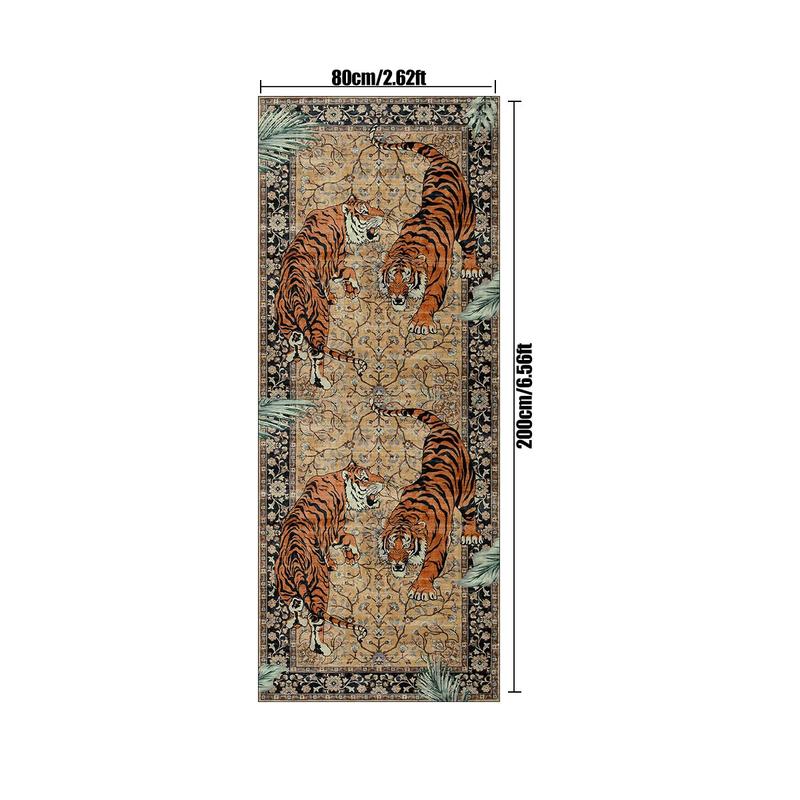 Tiger Pattern Floor Mat, Non-slip Washable Floor Carpet, Decorative Area Rug, Animal Printed Rug for Home Decor Living Room Bedroom Hotel
