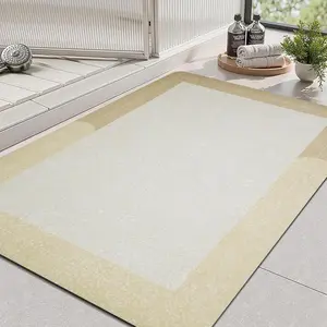 Diatomaceous Earth Bath Mat Absorbent Quick Dry Diatomite Stone Bath Mat Non Slip Shower Mat Thin Mat Fit Door, Mat for in Front of Showe,15.7"x23.6", Beige