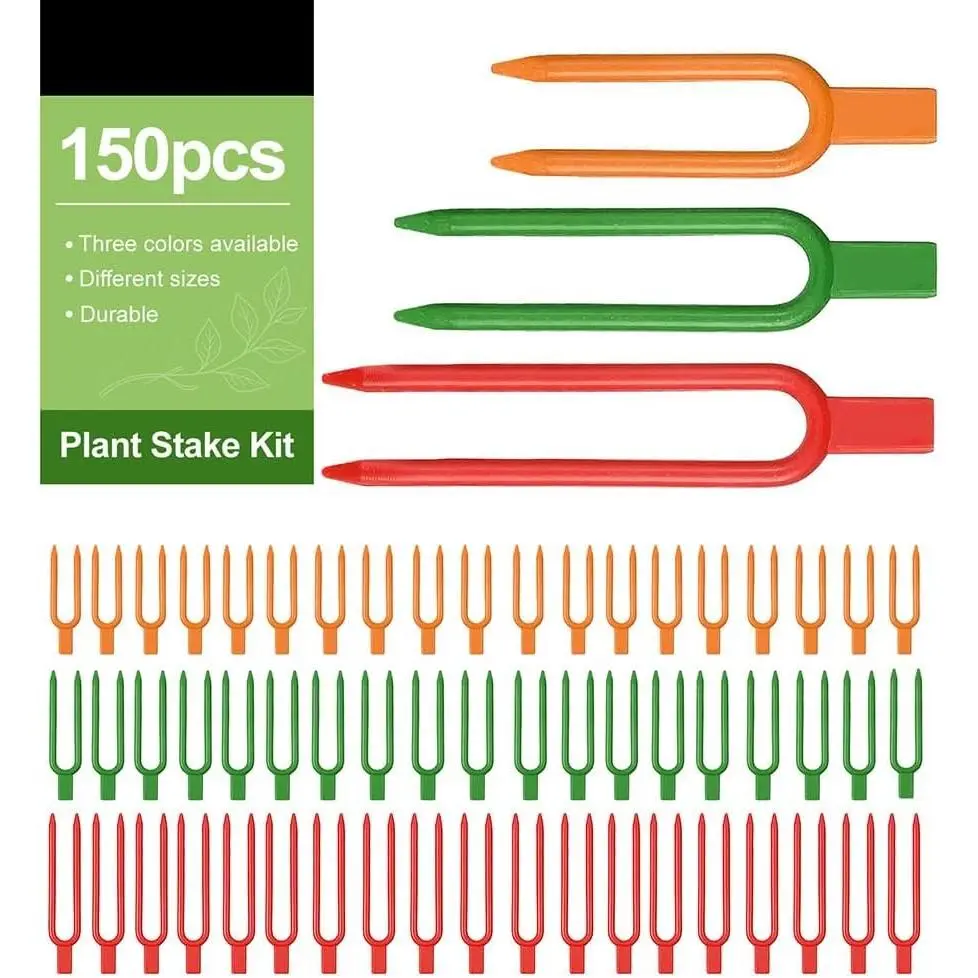 150 count  U-Shaped Plastic Garden pins Serve as Secure Anchor Clips for  cuttings, Effectively Supporting Strawberry Runners and Vines to Promote Rooting.