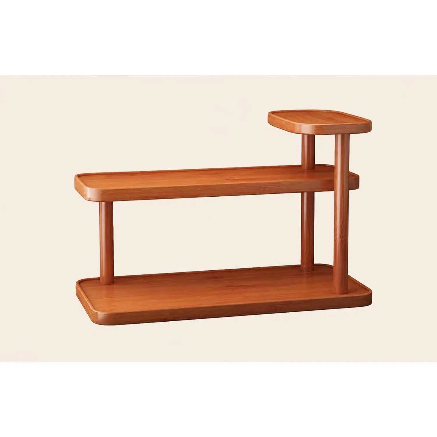 HealthEmpire 3-Tier  Organizer Shelf for Countertop – Wooden Makeup & Skincare Storage Rack, Bathroom  Display Stand for Perfume, Toiletries & Office Desk Organization (Brown)