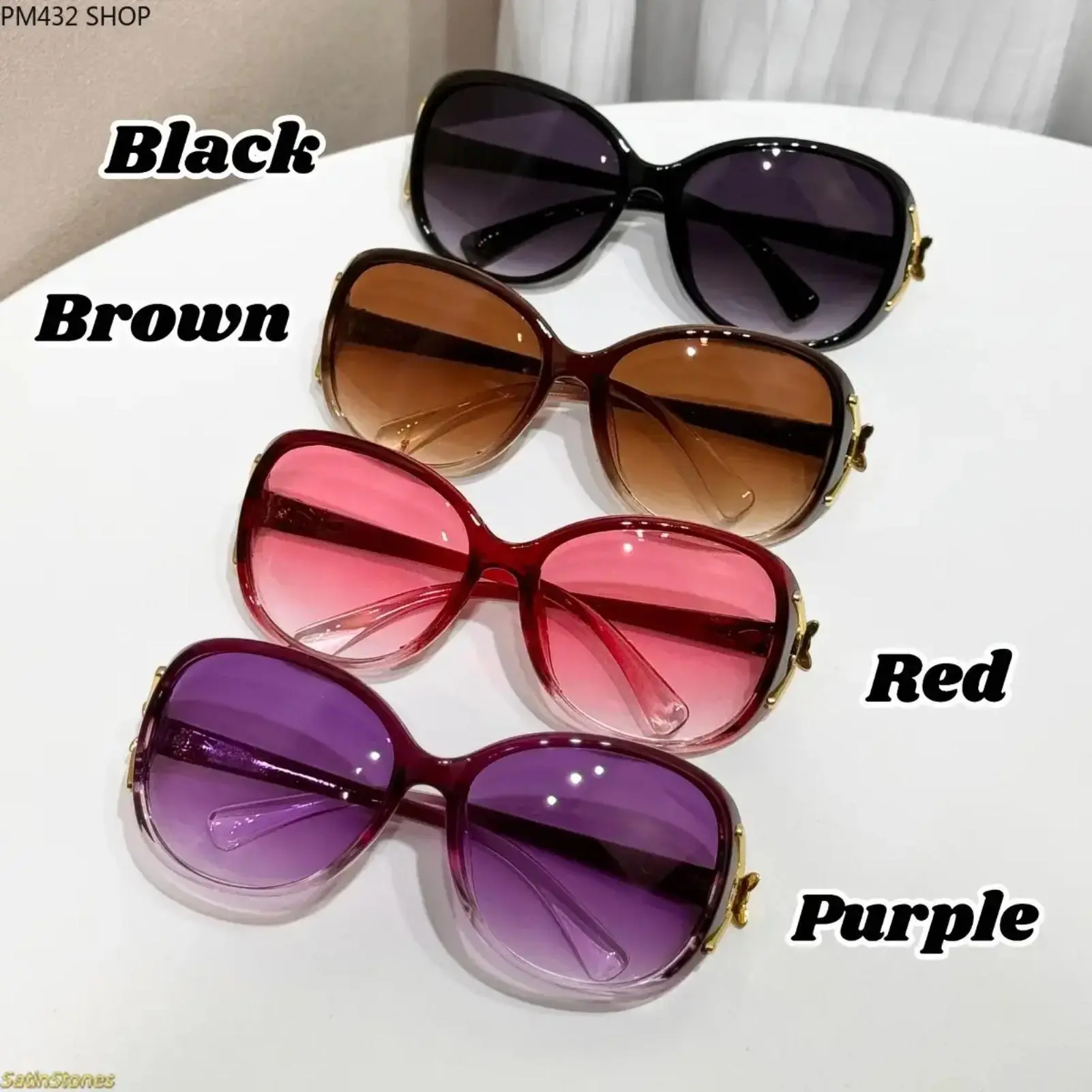 Women's Novelty Fox Head Accessories, 4-Pair Oversized Frames with Anti-Reflective AC Lenses, Fashion Party Eyewear for Makeup Looks