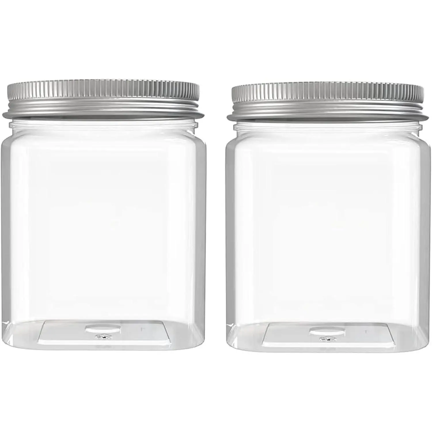 2 Pack 24 Oz Clear plastic jar | Refillable Kitchen Storage Containers, For Kitchen Household,  cap