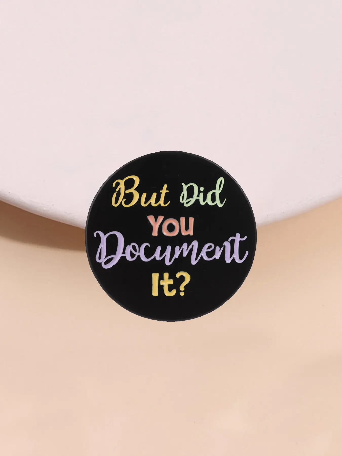 Creative Round Rainbow Slogan Brooch, Mental Health Alloy Pin, Backpack Jacket Badge, Jewelry Accessory, All Seasons Casual Style