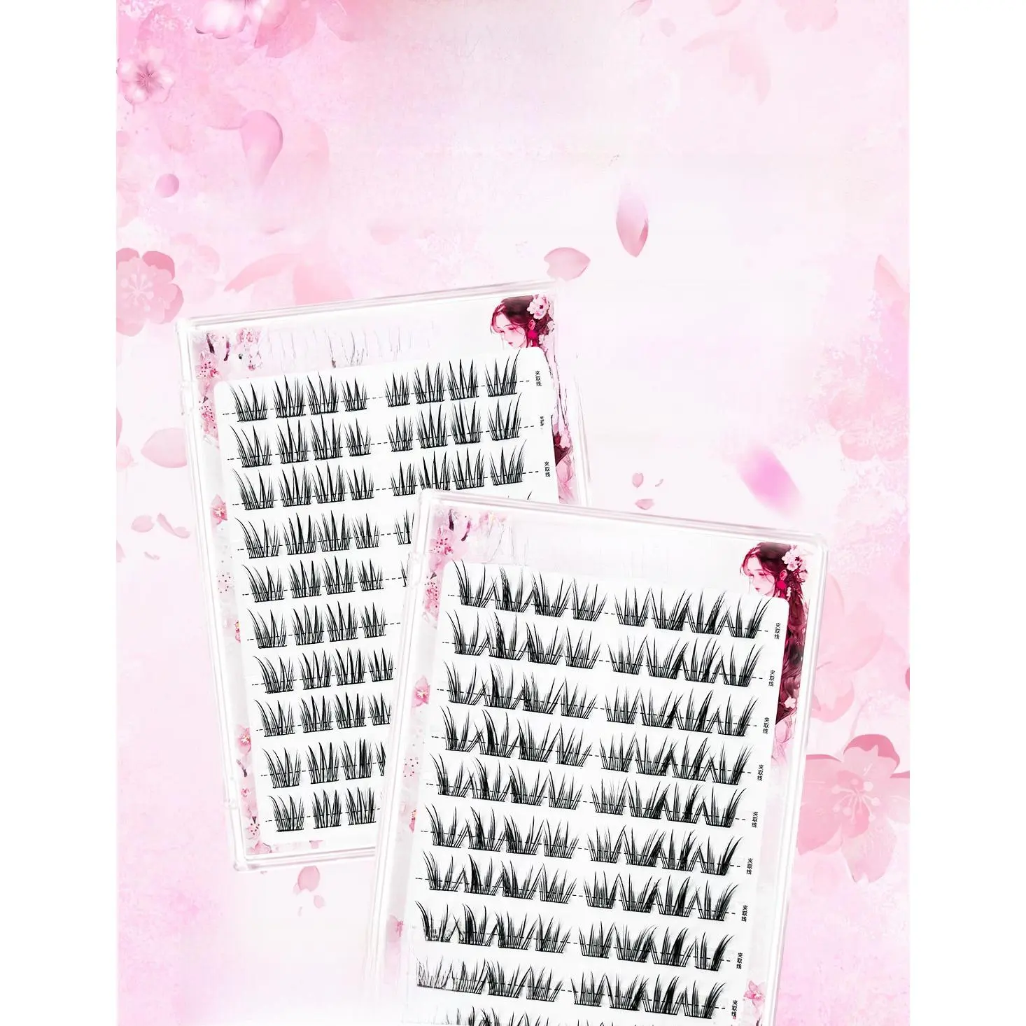 Self-Adhesive False Eyelashes, C-Curl Voluminous Synthetic Lashes, Wispy & Reusable for Daily Makeup