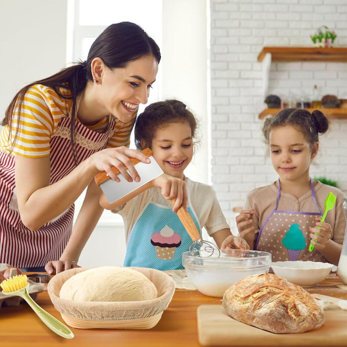 Christmas Gift Banneton Proofing Basket Set, 10 Inch Oval & 9 Inch Round Sourdough Bread Proofing Basket with Sourdough Bread Baking Supplies, Bread Making Kit 8 PCS Christmas Gift Banneton Proofing Basket Set, 10 Inch Oval & 9 Inch Round Sourdough Bread Proofing Basket with Sourdough Bread Baking Supplies, Bread Making Kit 8 PCS