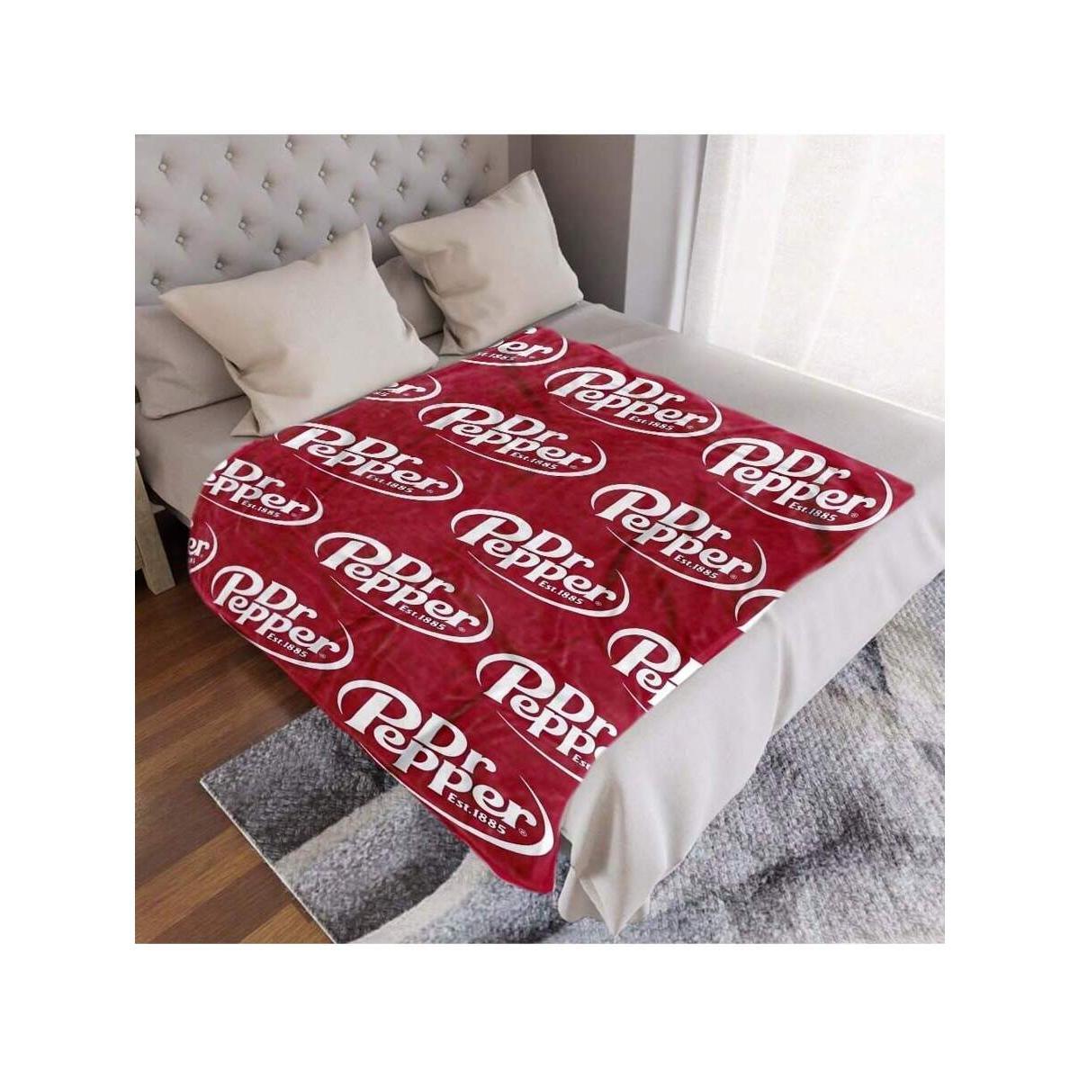Flannel Throw Blanket - Versatile For Sofa, Bed, Office, Camping- Cozy Nap Blanket With Dr. Pepper