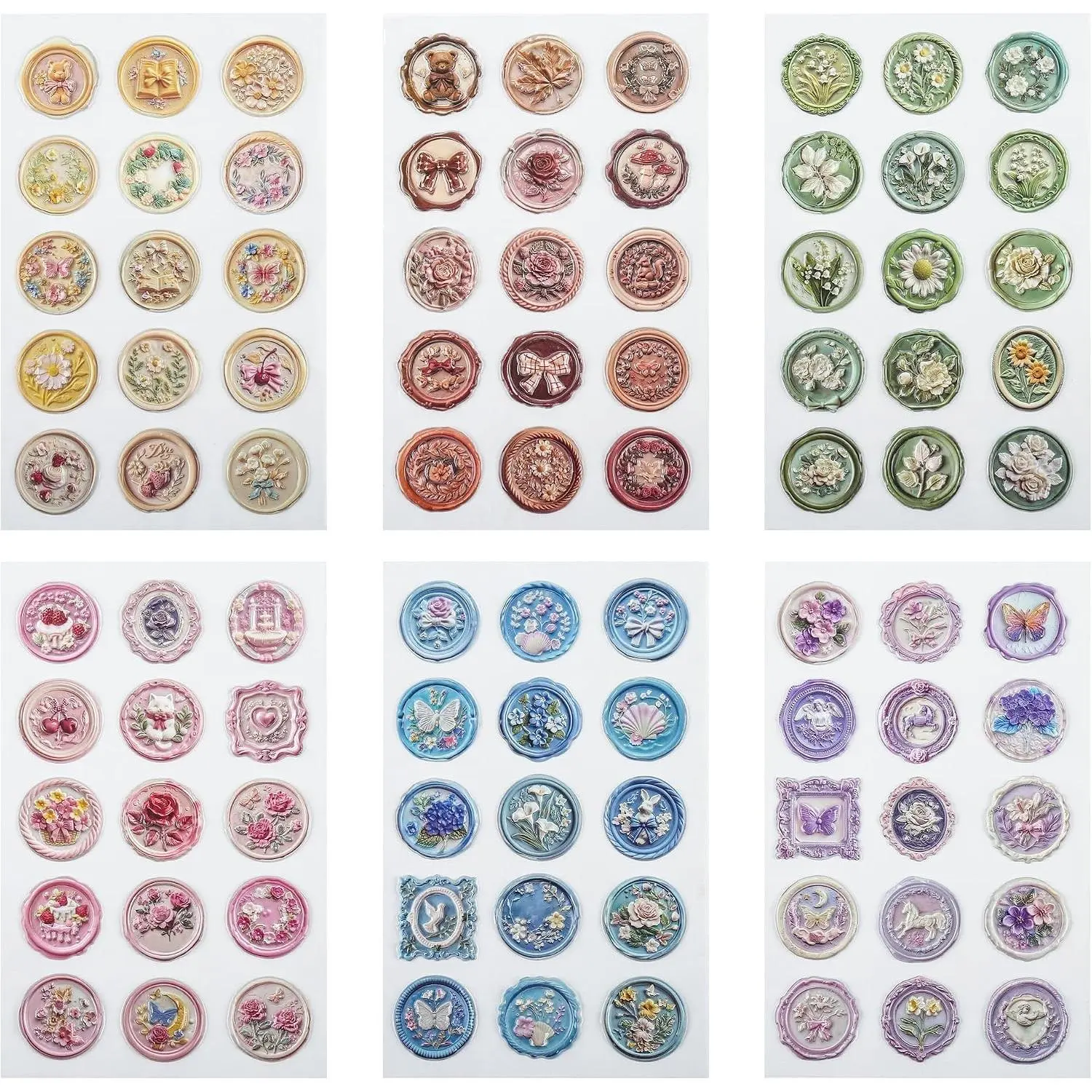 90PCS Classic Vintage Waterproof Self-Adhesive Envelope Seal Stickers for Wedding Invitations, Birthday Gift Wrapping