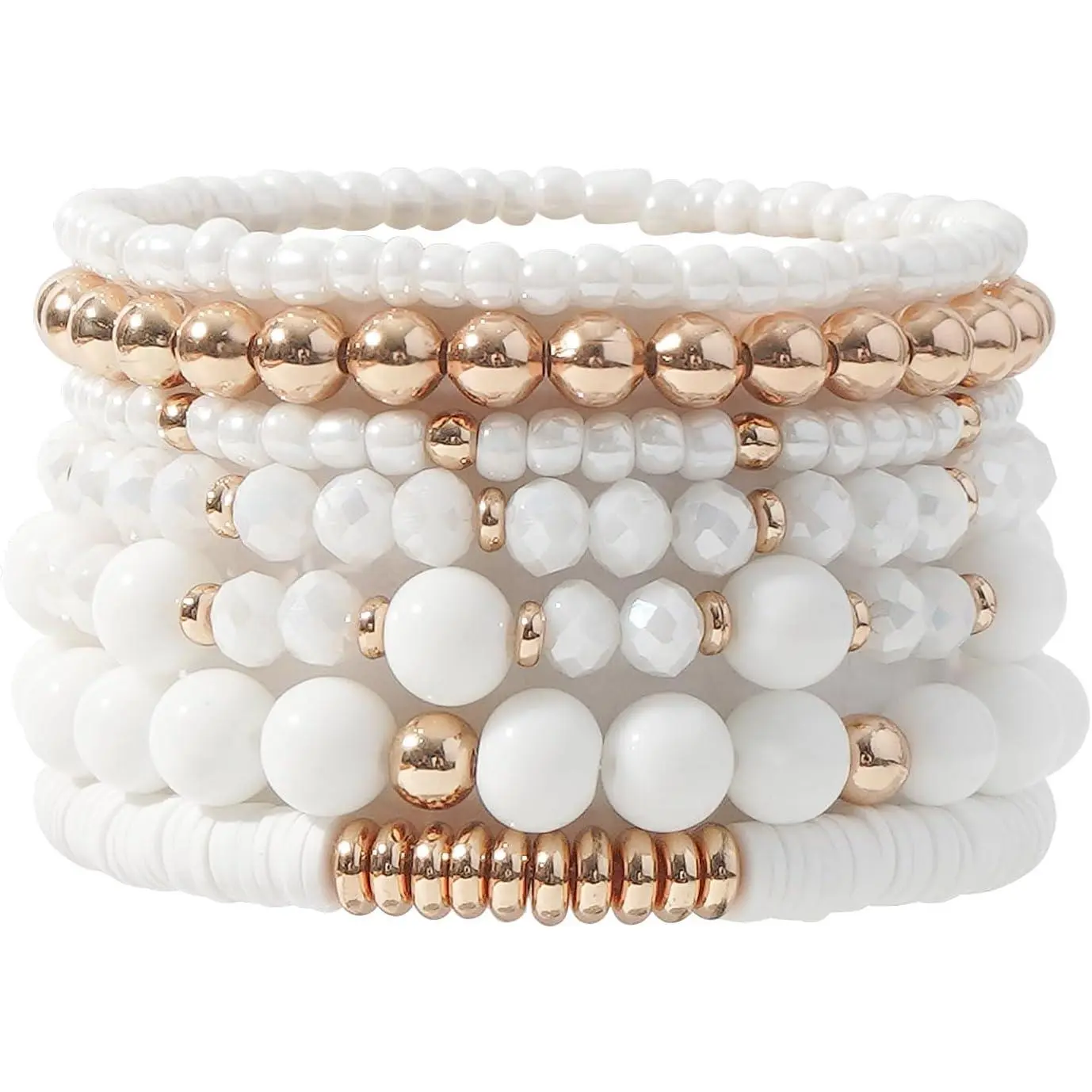 W-2 White Beads Bracelet