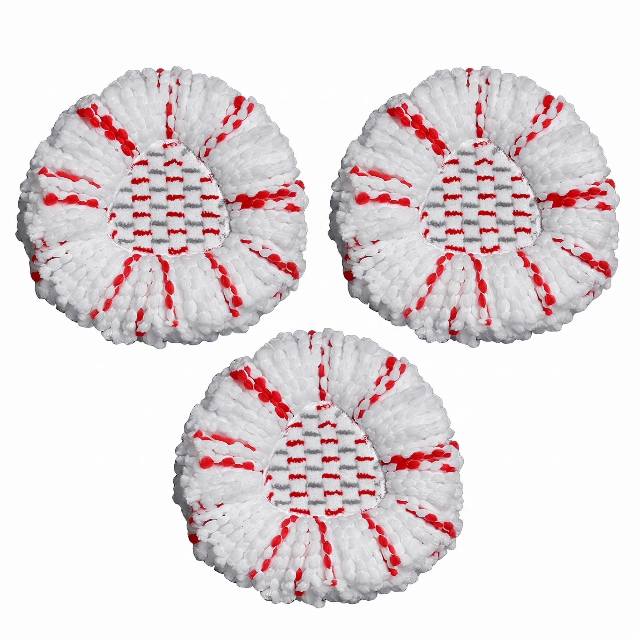3-Piece Spin Mop Replacement Head Set (mop not included); upgraded 2-in-1 spin mop replacement head featuring a built-in cleaning brush pad for deep removal of stubborn stains and a 40% increase in cleaning efficiency.-YY2