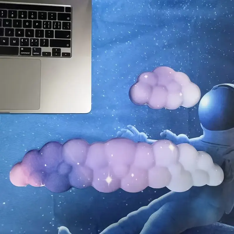 Cloud Gradient Keyboard Wrist Rest and Mouse Pad Set, Upgrade Memory Foam Wrist Rest, Suitable for Computer Keyboard, Wrist Pad, Arm Support