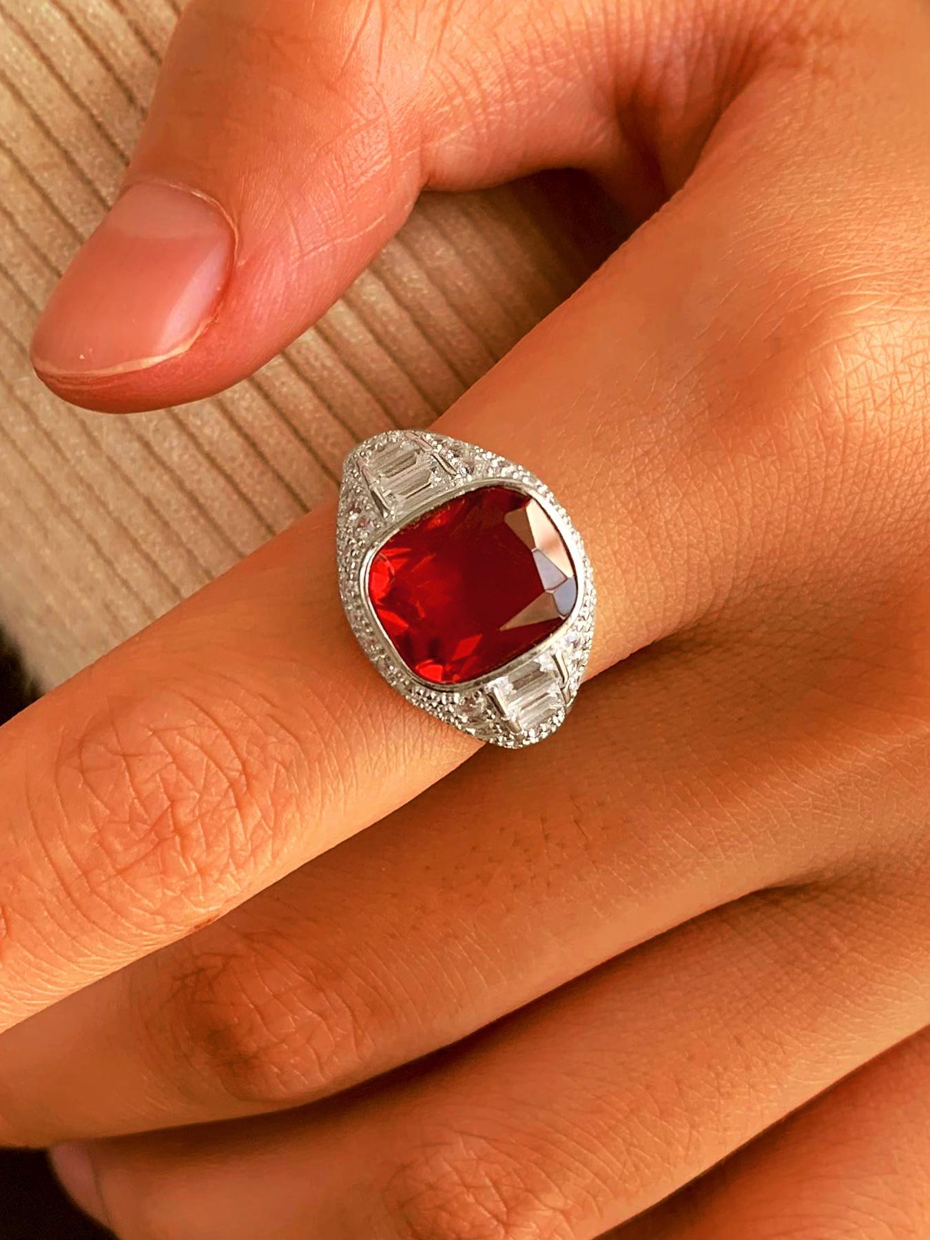 925 Sterling Silver Women's Elegant Rhinestone Decorated Ring, Duchess Cut Ring, 2024 New Style Exquisite Trendy Ring, Fashionable Jewelry Accessories for Women As Gift