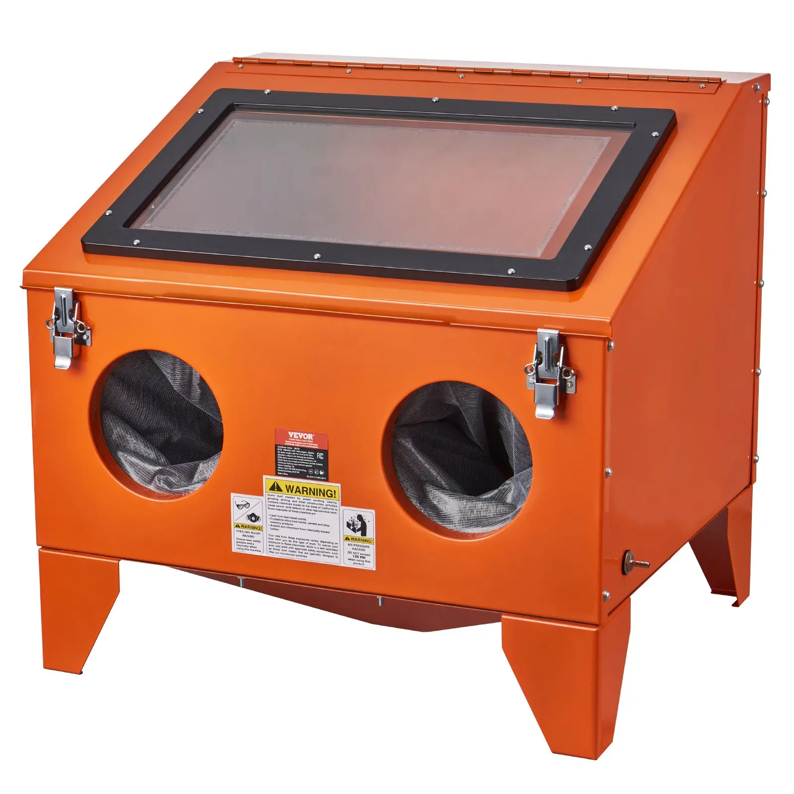 VEVOR 40 Gallon Sandblasting Cabinet, 40-120PSI Portable Benchtop Sand Blasting Cabinet, Heavy Duty Steel Sand Blaster with Blasting Gun 4 Ceramic Nozzles for Paint, Stain, Rust Removal
