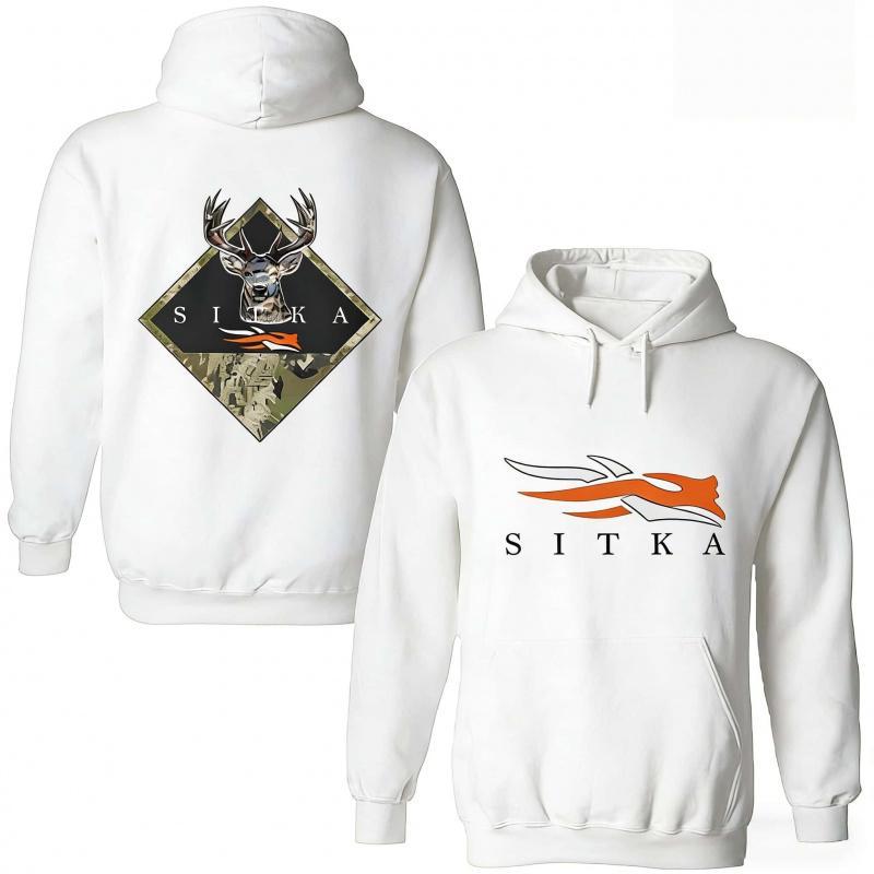Sitka Deer Camo Hunting Hoodie, Buck Antler Outdoor Hoodie for Country Boys, Unisex Pullover for Hunters, USA-Made & Printed Apparel
