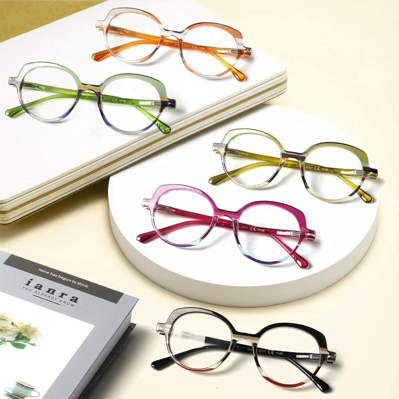 DEAAOK 5 Pack Reading Glasses for Man Women Blue Light Blocking Spring Hinge Fashion