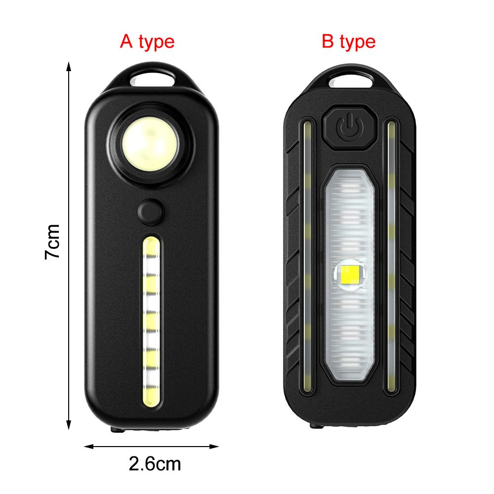Keychain Flashlight for Police USB Recharge LED Flashlight Shoulder Clip Lights Warning Flashing Light Outdoor Work Light Lamp