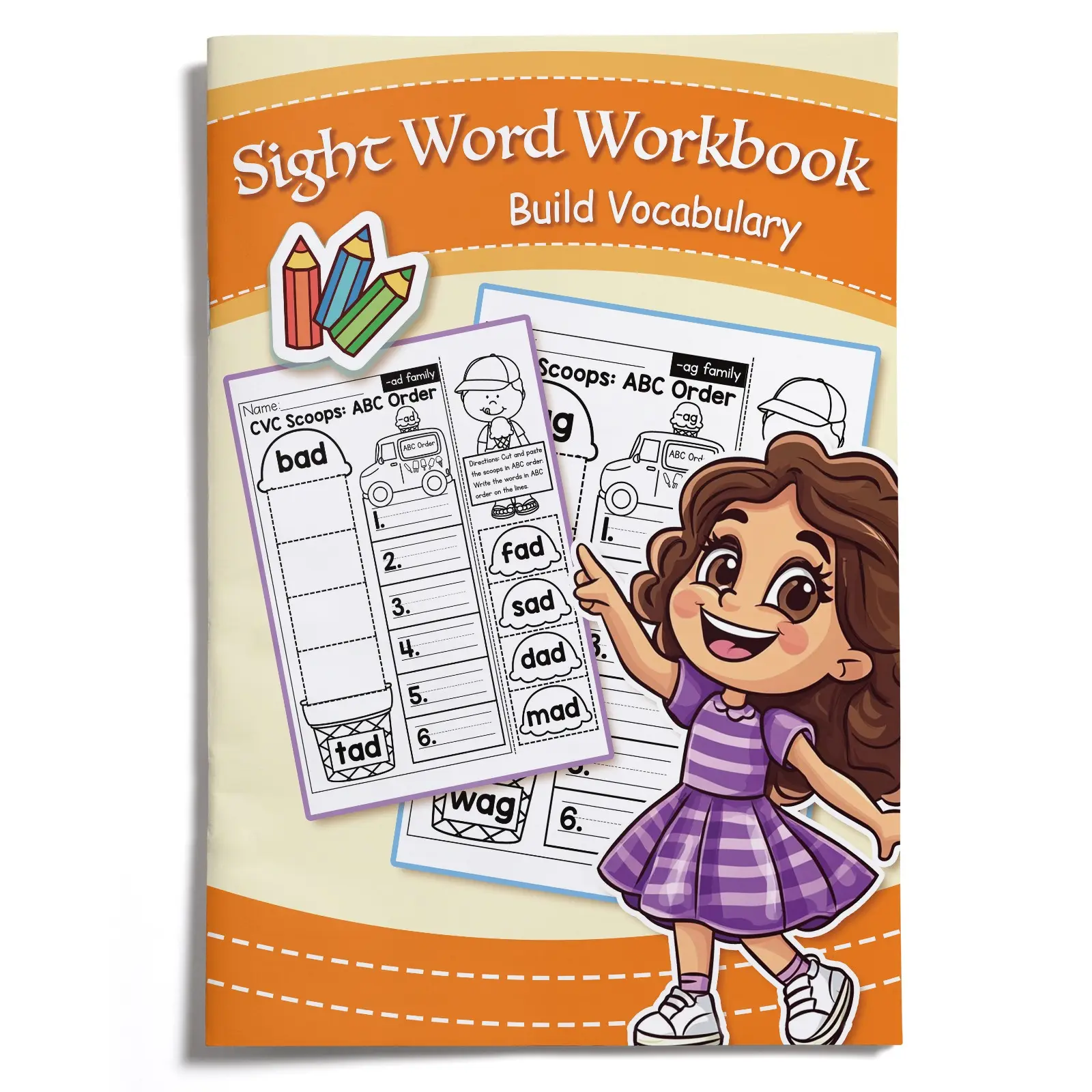 Children's letter exercise book, including case matching, letter finding, coloring interaction and letter recognition training, to enhance early reading and observation abilities