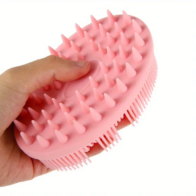 Ergonomic Silicone Shower Brush for Body and Face Cleansing, Soft Exfoliating Bath Massage Scrubber for Daily Skincare Routine, Portable Bathroom Accessory for Travel Home Spa, Cute Birthday Gift for Women Girlfriend Wife Mom