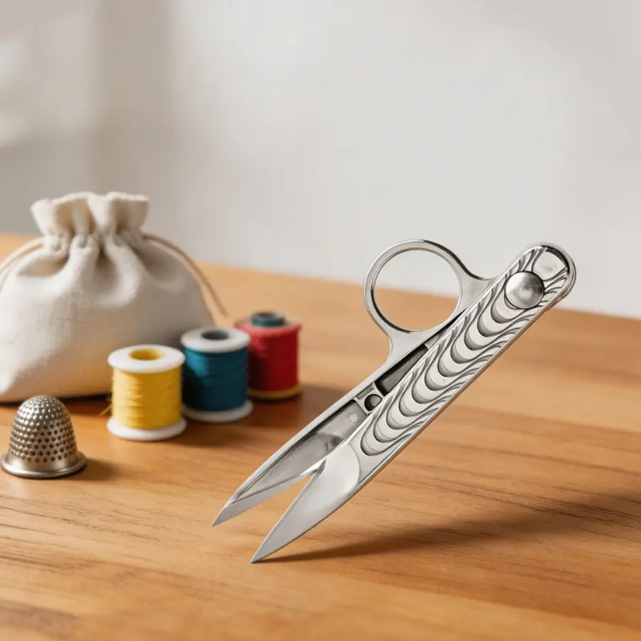 1PC, Stainless steel U-shaped yarn scissors, portable household small scissors, precision cast thread end scissors, fishing scissors, V-shaped cross stitch scissors