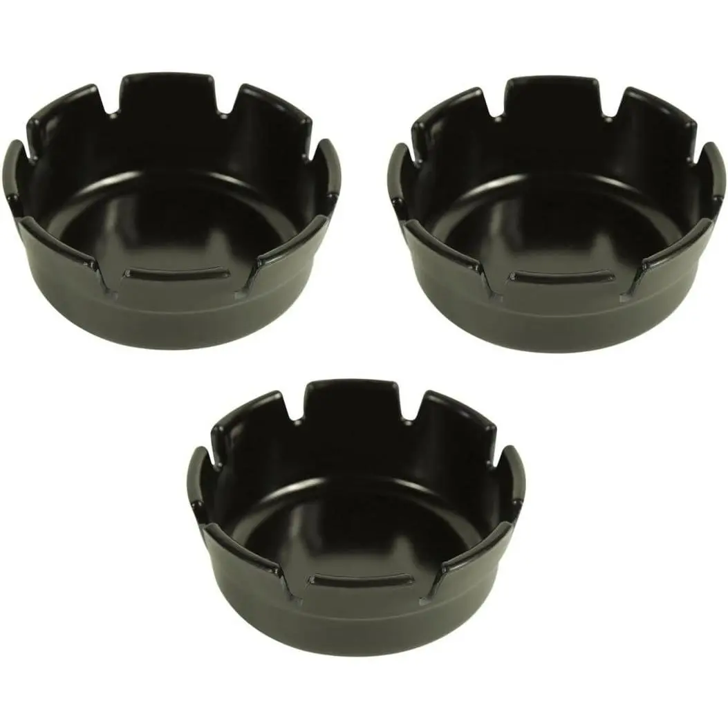 Set of Three Black Plastic Ashtrays-Deep Well-Resturant/ Bar-4"Diameter