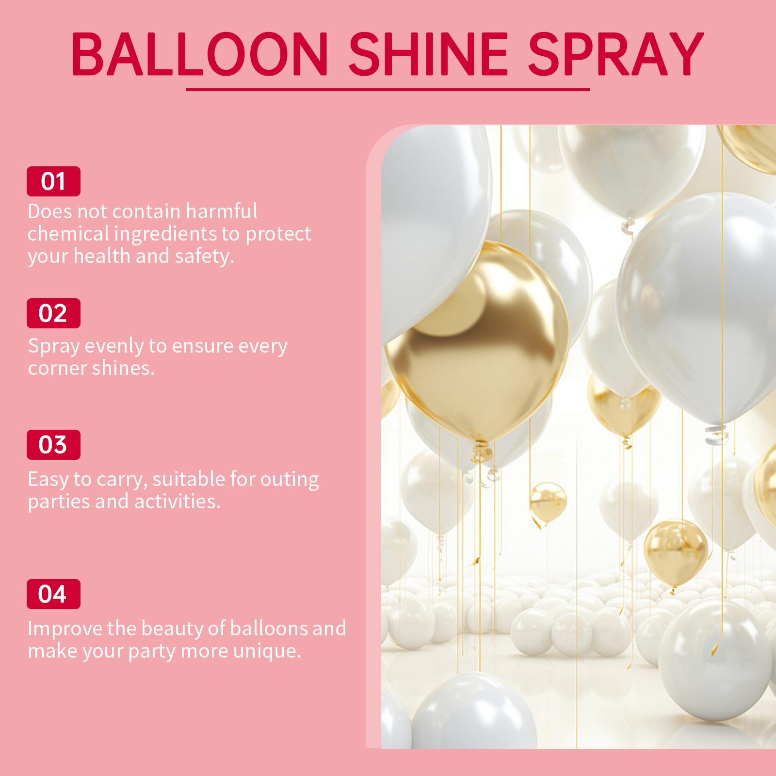 2PCS Dowmoo Balloon Shine Spray Brightens Up The Party Atmosphere With Easy To Apply Gloss Latex Balloon Spray