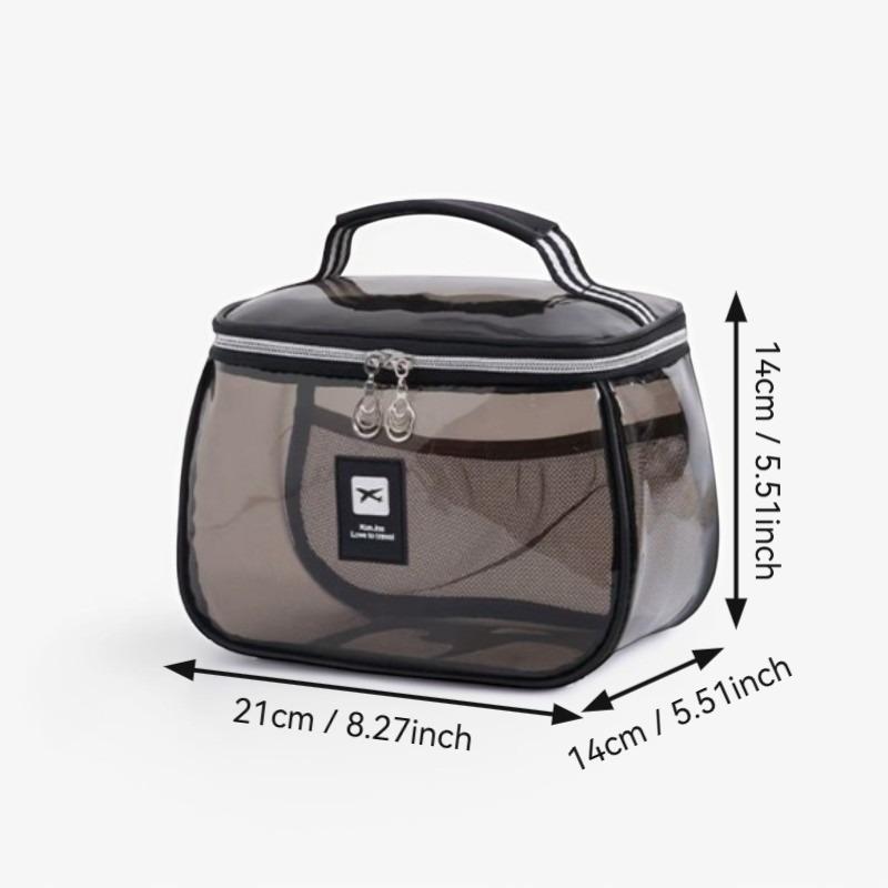 New Portable Transparent Makeup Bag, Transparent Vanity Bag, Large Capacity Waterproof Travel Cosmetic Organizer, Ideal for Holidays and Dates, Non-Toxic Material