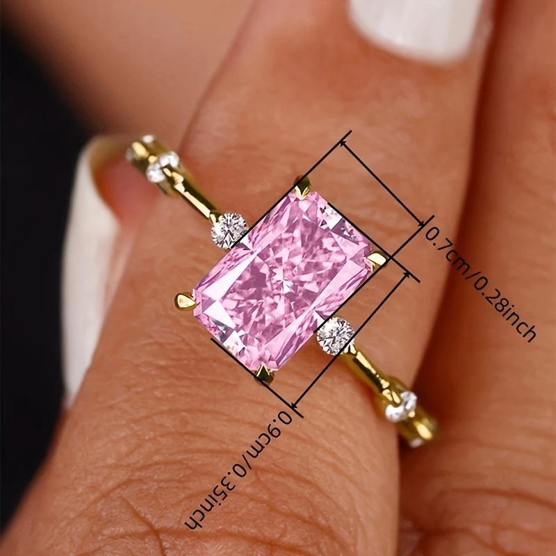 Women's Brilliant Exquisite Yellow Cubic Zirconia Engagement Ring – Fashionable Jewelry, Ideal Gift for Weddings & Anniversaries