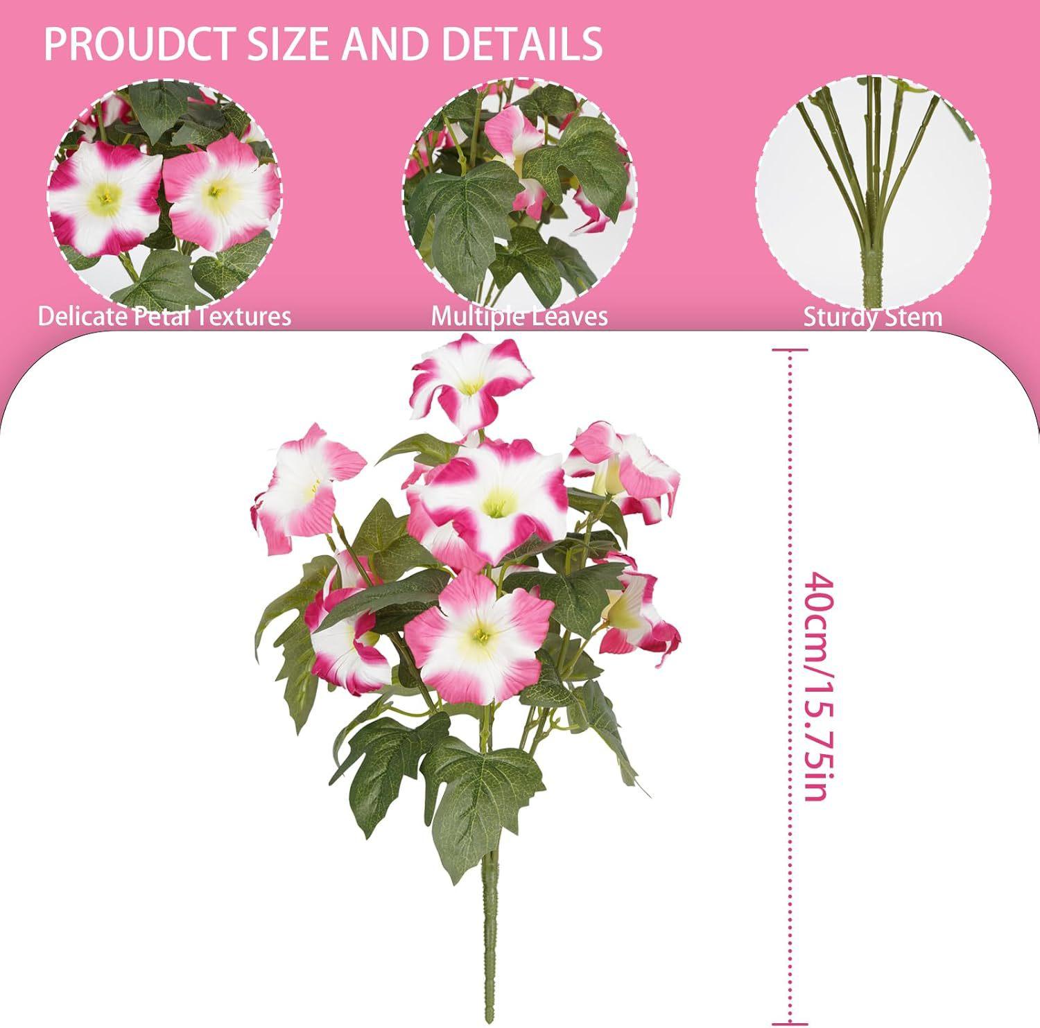 Artificial Fake Flowers Plants for Outdoor Decoration,2PCS Faux Decorative Flower for Home Garden, Porch, Window Box & Yard,Spring/Summer Artificial Flower Plant for Seasonal Celebrations