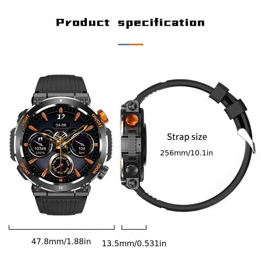 1.46 Inch HD Screen Smartwatch, Ultimate Outdoor Smartwatch, Outdoor Sports Fitness Tracker, Wireless Receiving & Calling Bluetooth Multi-sport Mode Pedometer, Waterproof Multifunctional Watch with LED Light for Android/iOS Men & Women