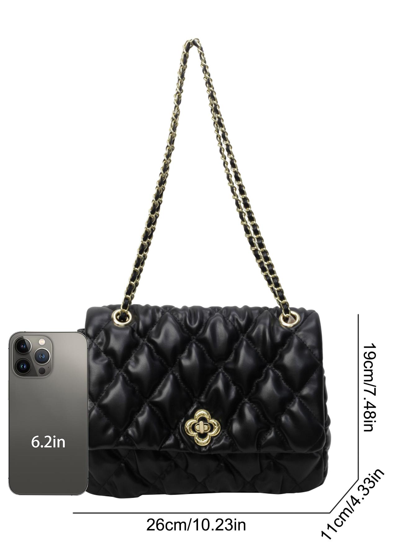 Classic style women's quilted crossbody bag, simple and niche, metal chain shoulder strap design for women's shoulder bag, trendy and fashionable, exquisite solid color casual women's bag, suitable for commuting, shopping, dating, parties and other occasi