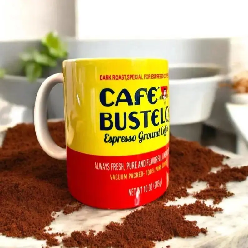 Café Bustelo Coffee Mug: Latin Ceramic Cup Brazil Colombia, Funny Latino Novelty Gift