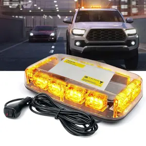 Roof Top Strobe Light Bar with Strobe Light Module, 48-LED Hazard Safety Device, Magnetic Mount, 12V-24V Car Accessories for Cars