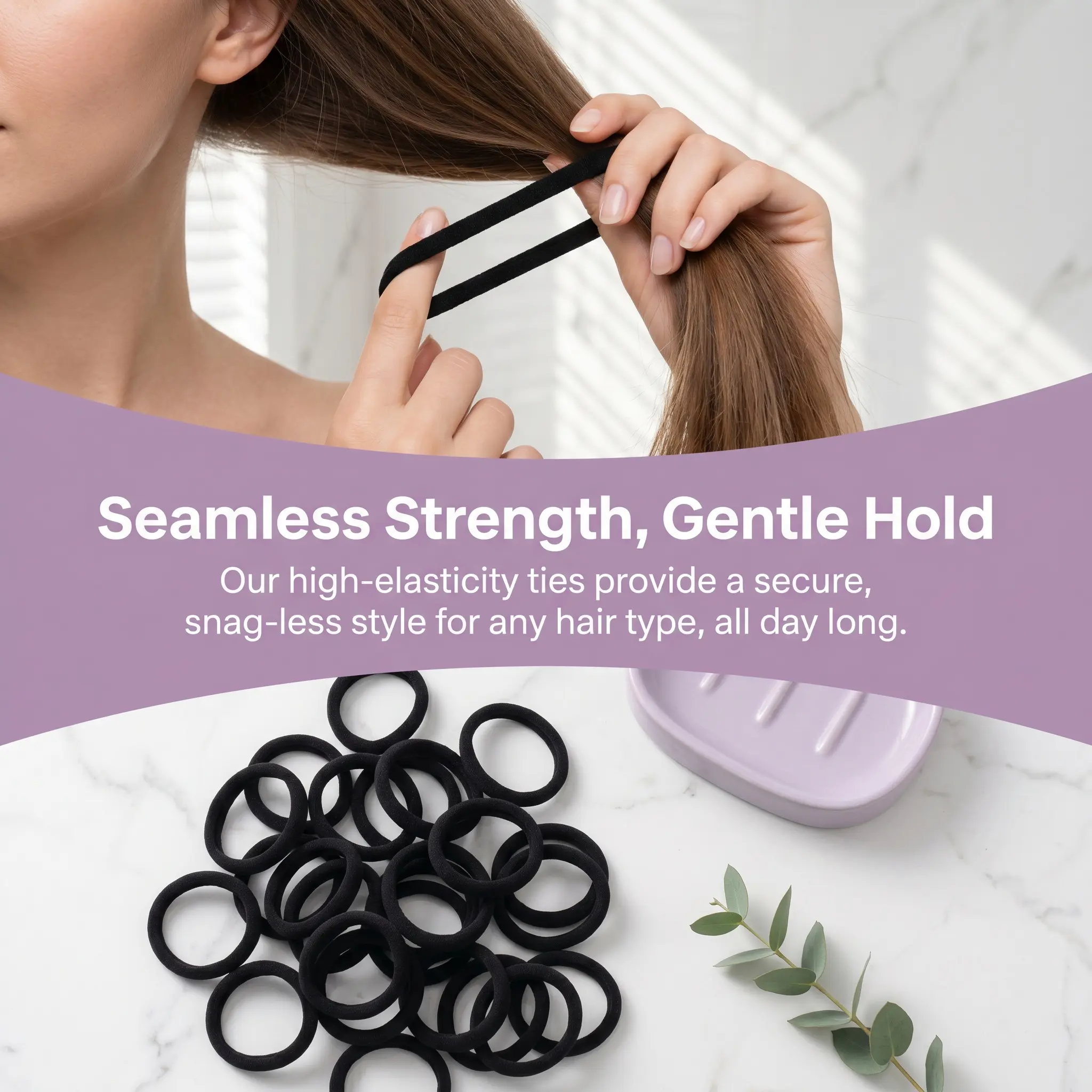 50/100 PCS Scrunchies for Women and Girls, High Elasticity Nylon Hair Ties for Ponytails, Vintage Elegant Style, All Seasons Casual Accessory-YY1