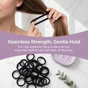 50/100 PCS Scrunchies for Women and Girls, High Elasticity Nylon Hair Ties for Ponytails, Vintage Elegant Style, All Seasons Casual Accessory-YY1