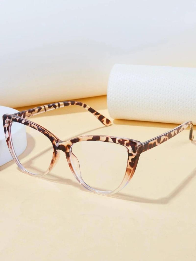 Trendy Cat Eye Frame Eyeglasses, Leopard Pattern Eyeglasses, Anti-blue Light Eyeglasses for Everyday Use, Fashion Accessories for Outdoor Activities